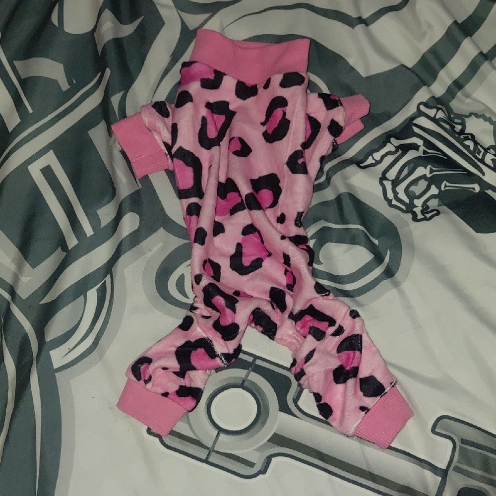 Pink Leopard Dog  One Piece